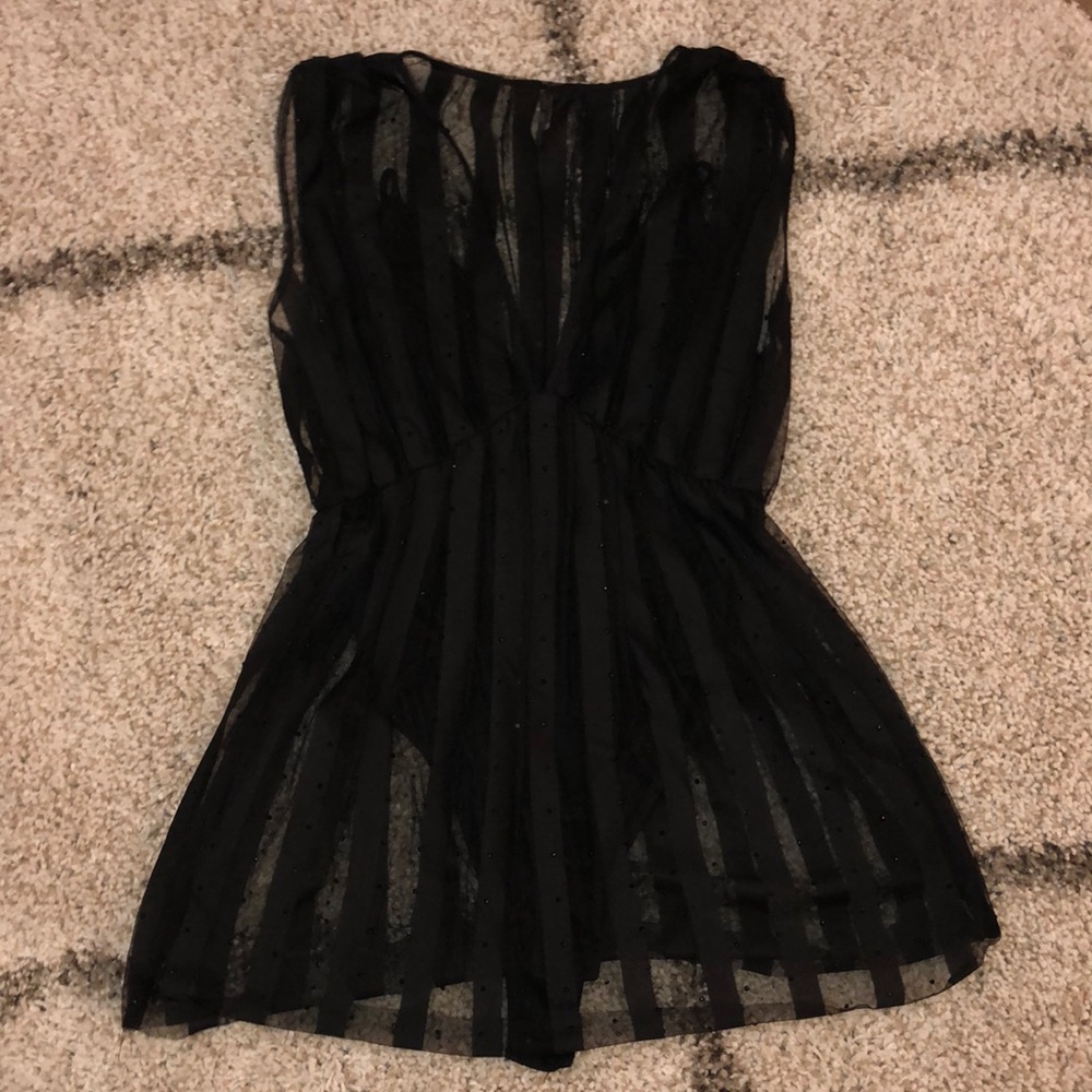 DO+BE Sheer Black Sparkly Top